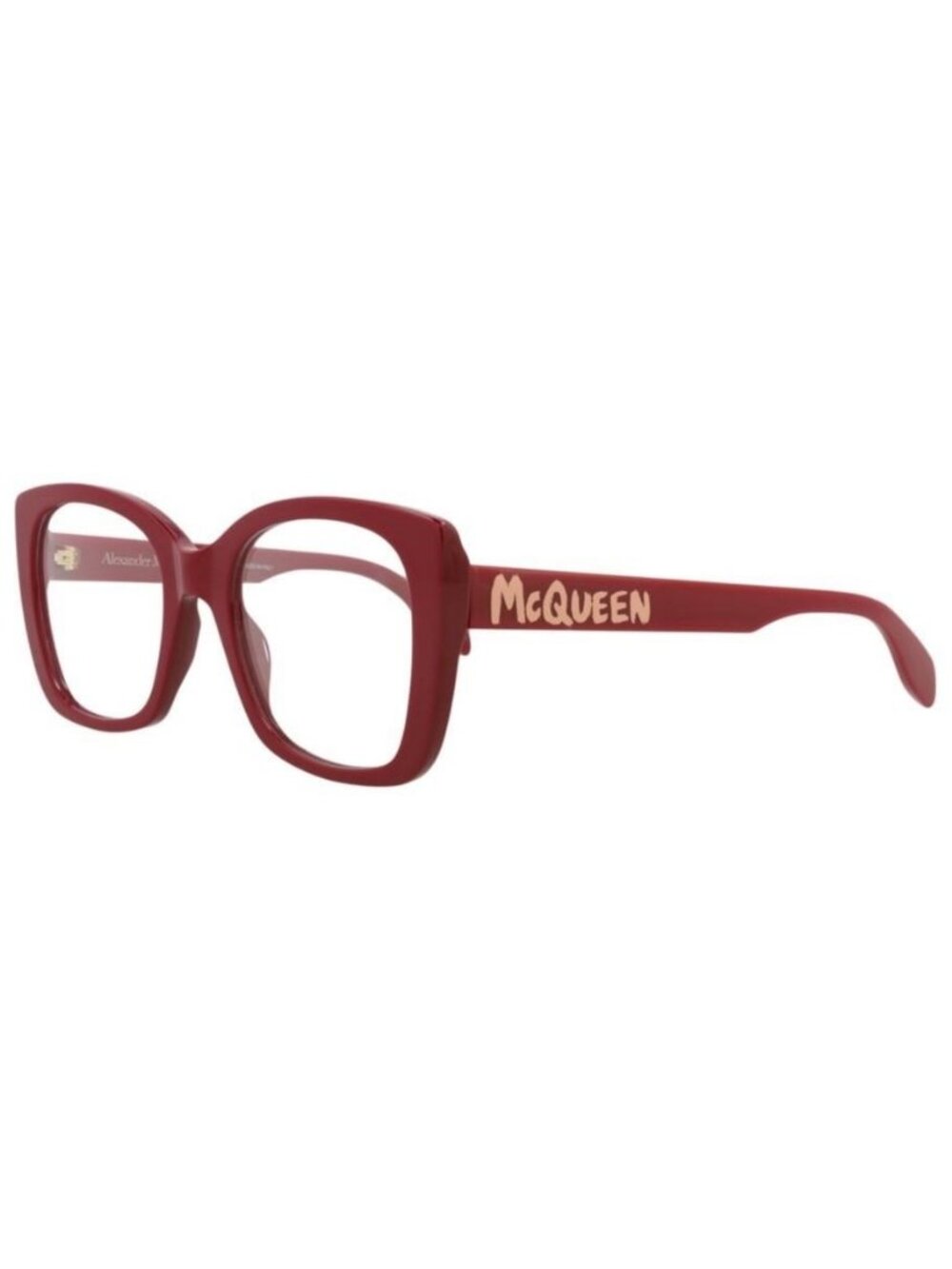 New Alexander McQueen Womens Square/Rectangle Red Red Transparent Fashion Design